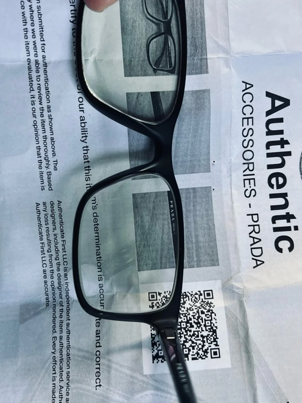 Prada Black Eyeglass Frames with Red Temple Accent - Picture 8 of 8